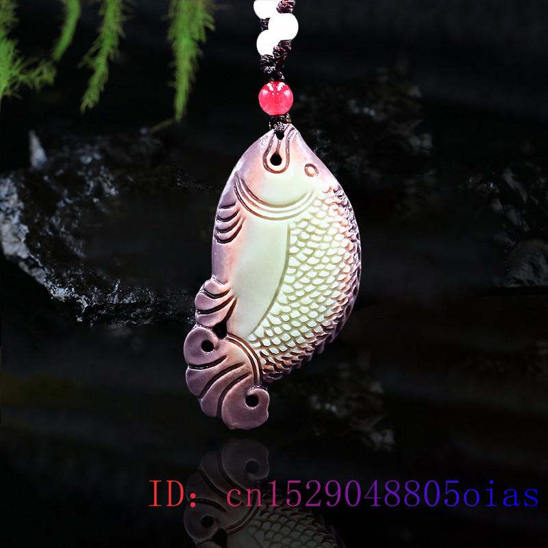Jade Fish Pendant Charm Necklace Chinese Gifts Gto..